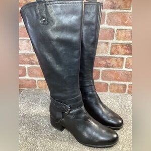 Naturalizer Dev womens black tall knee high riding boots size 8.5 wide calf
